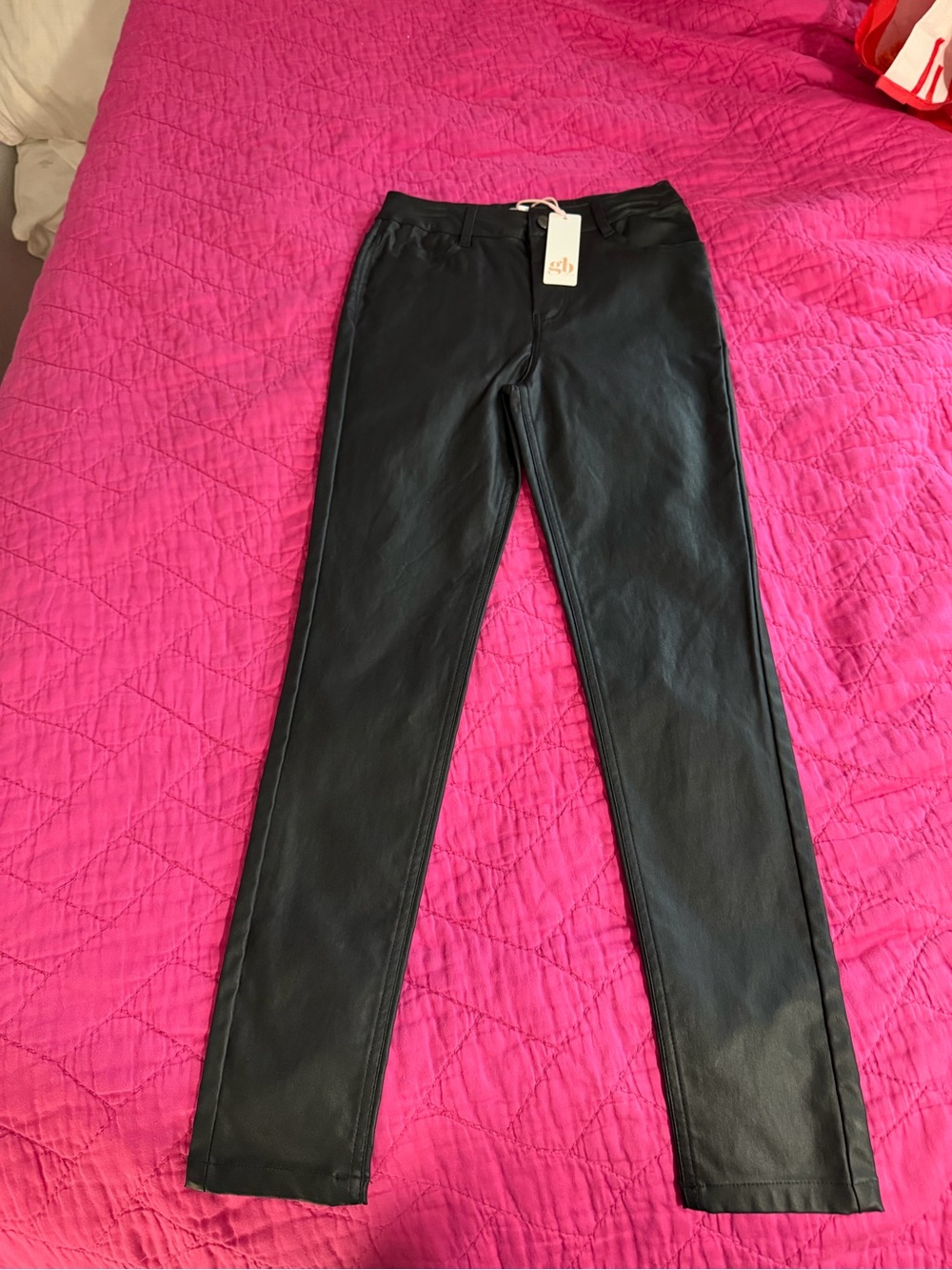 GB girls Black Faux Leather Skinny Pants